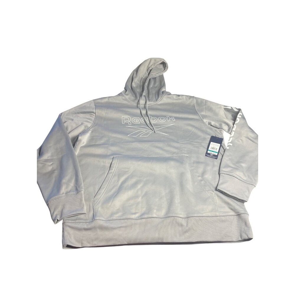 Reebok Box Jump Tech Pullover Hoodie Gray XL  Athletic Performance Sweatshirt